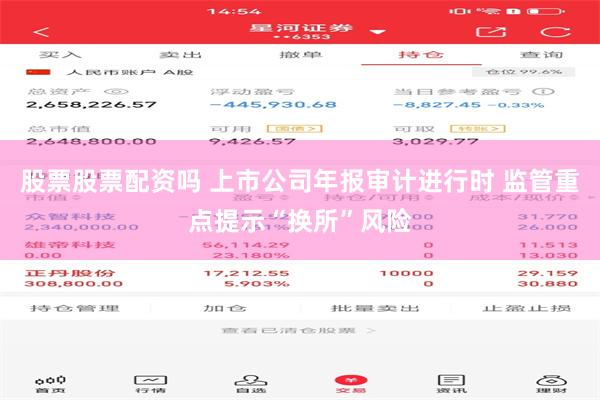 股票股票配资吗 上市公司年报审计进行时 监管重点提示“换所”风险