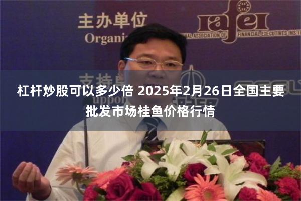 杠杆炒股可以多少倍 2025年2月26日全国主要批发市场桂鱼价格行情